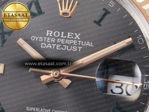 DateJust 41 126331 ARF 1:1 Best Edition 904L Steel Gray Dial Green Roman Marker on SS/RG Jubilee Bracelet SH3235（Gain Weight） - Görsel 10