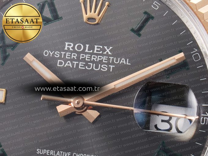 DateJust 41 126331 ARF 1:1 Best Edition 904L Steel Gray Dial Green Roman Marker on SS/RG Jubilee Bracelet SH3235（Gain Weight） - Görsel 10