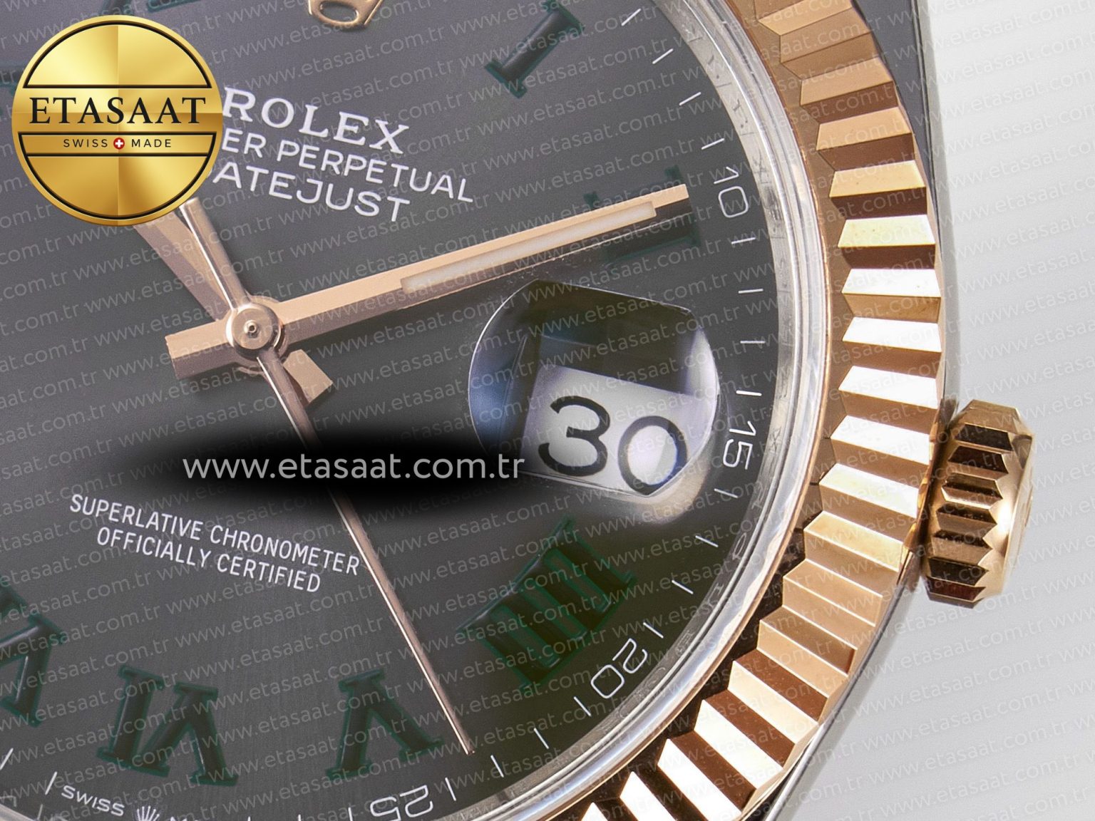 DateJust 41 126331 ARF 1:1 Best Edition 904L Steel Gray Dial Green Roman Marker on SS/RG Jubilee Bracelet SH3235（Gain Weight） - Görsel 11