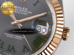 DateJust 41 126331 ARF 1:1 Best Edition 904L Steel Gray Dial Green Roman Marker on SS/RG Jubilee Bracelet SH3235（Gain Weight） - Görsel 11