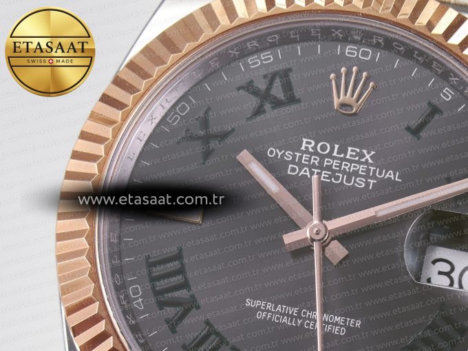 DateJust 41 126331 ARF 1:1 Best Edition 904L Steel Gray Dial Green Roman Marker on SS/RG Jubilee Bracelet SH3235（Gain Weight） - Görsel 12