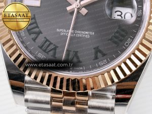 DateJust 41 126331 ARF 1:1 Best Edition 904L Steel Gray Dial Green Roman Marker on SS/RG Jubilee Bracelet SH3235（Gain Weight） - Görsel 13