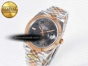 DateJust 41 126331 ARF 1:1 Best Edition 904L Steel Gray Dial Green Roman Marker on SS/RG Jubilee Bracelet SH3235（Gain Weight） - Görsel 2