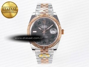DateJust 41 126331 ARF 1:1 Best Edition 904L Steel Gray Dial Green Roman Marker on SS/RG Jubilee Bracelet SH3235（Gain Weight） - Görsel 3