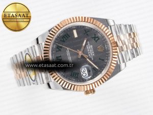 DateJust 41 126331 ARF 1:1 Best Edition 904L Steel Gray Dial Green Roman Marker on SS/RG Jubilee Bracelet SH3235（Gain Weight） - Görsel 5