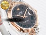DateJust 41 126331 ARF 1:1 Best Edition 904L Steel Gray Dial Green Roman Marker on SS/RG Jubilee Bracelet SH3235（Gain Weight） - Görsel 7