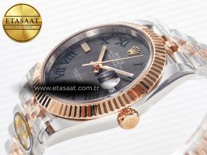 DateJust 41 126331 ARF 1:1 Best Edition 904L Steel Gray Dial Green Roman Marker on SS/RG Jubilee Bracelet SH3235（Gain Weight） - Görsel 9