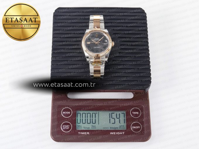 DateJust 41 126331 ARF 1:1 Best Edition 904L Steel Gray Dial Green Roman Marker on SS/RG Oyster Bracelet SH3235（Gain Weight） - Görsel 35
