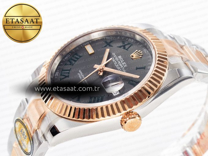 DateJust 41 126331 ARF 1:1 Best Edition 904L Steel Gray Dial Green Roman Marker on SS/RG Oyster Bracelet SH3235（Gain Weight） - Görsel 6