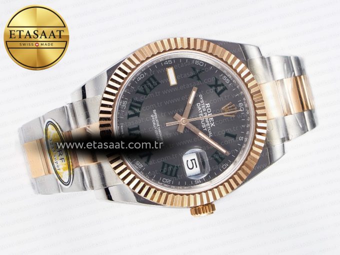 DateJust 41 126331 ARF 1:1 Best Edition 904L Steel Gray Dial Green Roman Marker on SS/RG Oyster Bracelet SH3235（Gain Weight） - Görsel 8