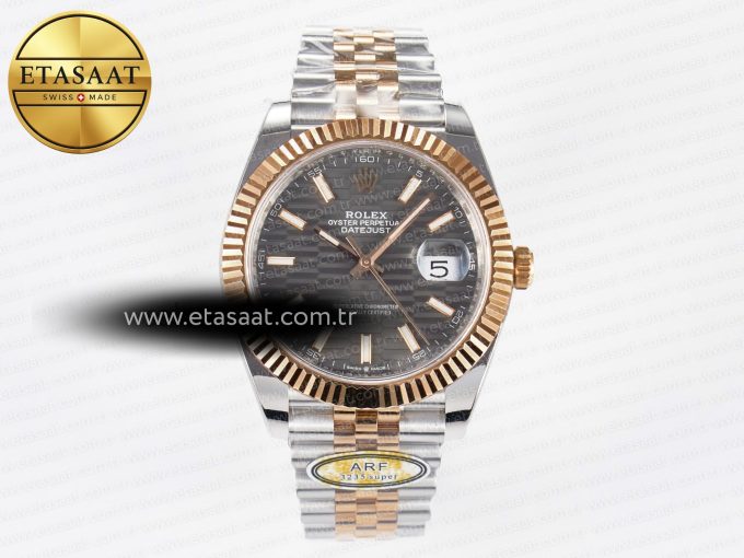 DateJust 41 126331 ARF 1:1 Best Edition 904L Steel Gray Textured Dial on SS/RG Jubilee Bracelet SH3235（Gain Weight） - Görsel 3