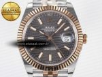 DateJust 41 126331 ARF 1:1 Best Edition 904L Steel Gray Textured Dial on SS/RG Jubilee Bracelet SH3235（Gain Weight） - Görsel 4