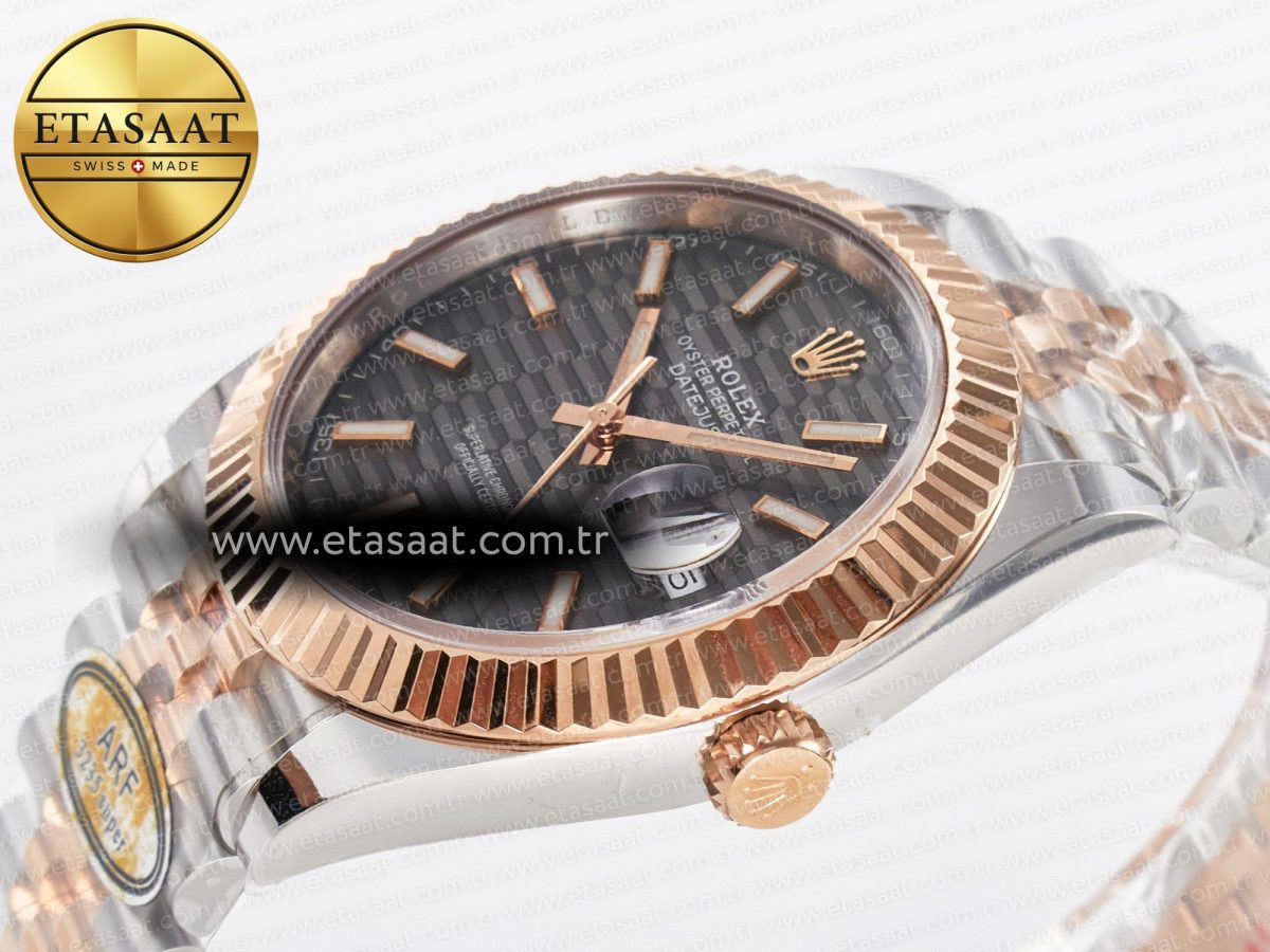 DateJust 41 126331 ARF 1:1 Best Edition 904L Steel Gray Textured Dial on SS/RG Jubilee Bracelet SH3235（Gain Weight） - Görsel 6