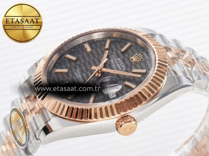DateJust 41 126331 ARF 1:1 Best Edition 904L Steel Gray Textured Dial on SS/RG Jubilee Bracelet SH3235（Gain Weight） - Görsel 6