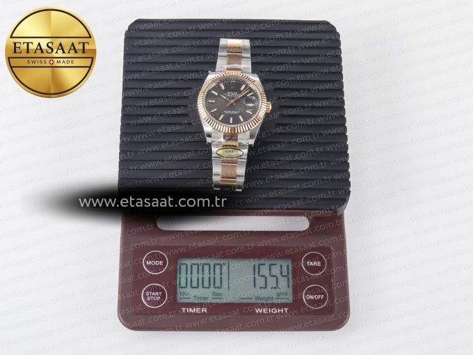 DateJust 41 126331 ARF 1:1 Best Edition 904L Steel Gray Textured Dial on SS/RG Oyster Bracelet SH3235（Gain Weight） - Görsel 35