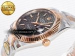 DateJust 41 126331 ARF 1:1 Best Edition 904L Steel Gray Textured Dial on SS/RG Oyster Bracelet SH3235（Gain Weight） - Görsel 6