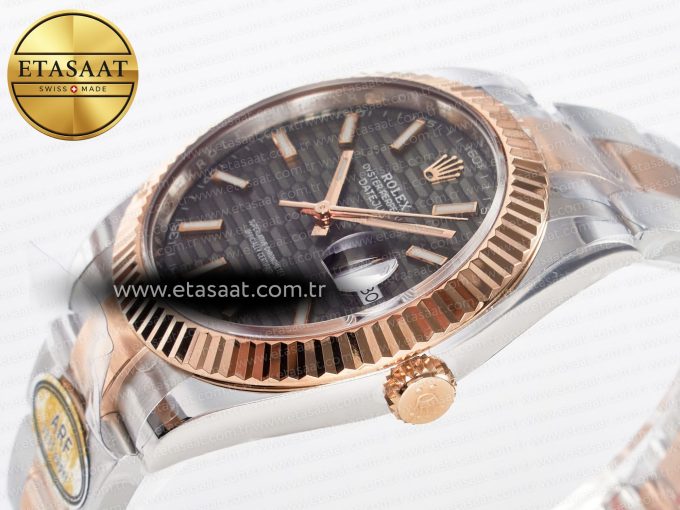 DateJust 41 126331 ARF 1:1 Best Edition 904L Steel Gray Textured Dial on SS/RG Oyster Bracelet SH3235（Gain Weight） - Görsel 6