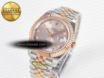 DateJust 41 126331 ARF 1:1 Best Edition 904L Steel RG Diamonds Dial on SS/RG Jubilee Bracelet SH3235（Gain Weight）