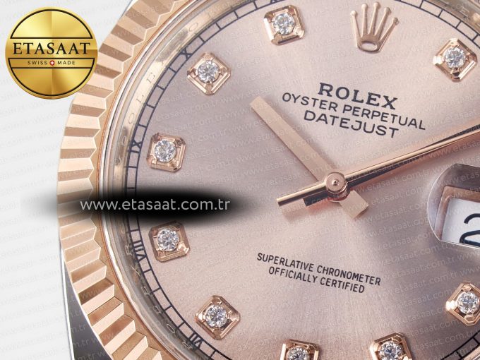 DateJust 41 126331 ARF 1:1 Best Edition 904L Steel RG Diamonds Dial on SS/RG Jubilee Bracelet SH3235（Gain Weight） - Görsel 10