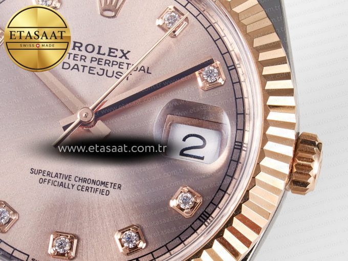 DateJust 41 126331 ARF 1:1 Best Edition 904L Steel RG Diamonds Dial on SS/RG Jubilee Bracelet SH3235（Gain Weight） - Görsel 12