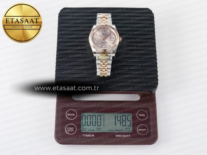 DateJust 41 126331 ARF 1:1 Best Edition 904L Steel RG Diamonds Dial on SS/RG Jubilee Bracelet SH3235（Gain Weight） - Görsel 35