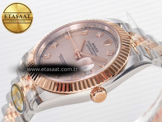DateJust 41 126331 ARF 1:1 Best Edition 904L Steel RG Diamonds Dial on SS/RG Jubilee Bracelet SH3235（Gain Weight） - Görsel 6