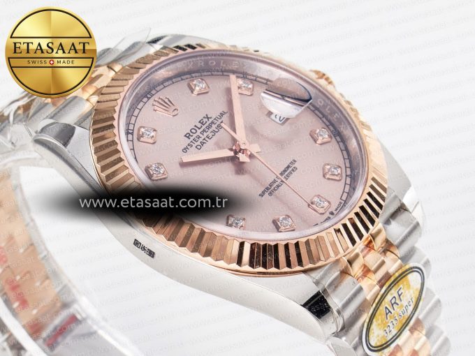 DateJust 41 126331 ARF 1:1 Best Edition 904L Steel RG Diamonds Dial on SS/RG Jubilee Bracelet SH3235（Gain Weight） - Görsel 7