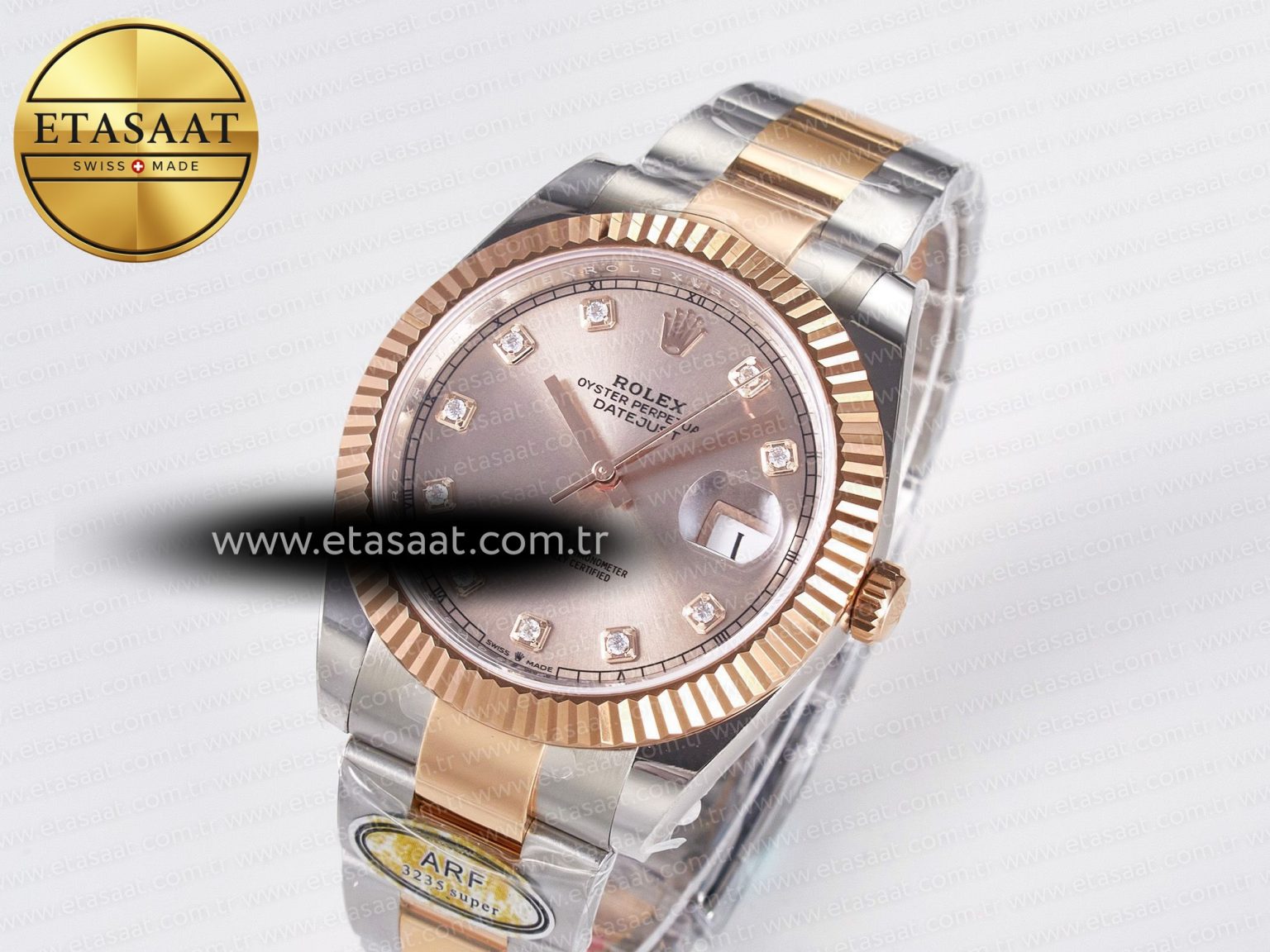 DateJust 41 126331 ARF 1:1 Best Edition 904L Steel RG Diamonds Dial on SS/RG Oyster Bracelet SH3235（Gain Weight） - Görsel 1