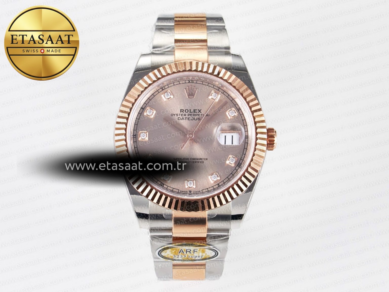 DateJust 41 126331 ARF 1:1 Best Edition 904L Steel RG Diamonds Dial on SS/RG Oyster Bracelet SH3235（Gain Weight） - Görsel 3
