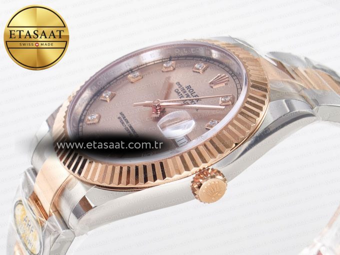 DateJust 41 126331 ARF 1:1 Best Edition 904L Steel RG Diamonds Dial on SS/RG Oyster Bracelet SH3235（Gain Weight） - Görsel 6