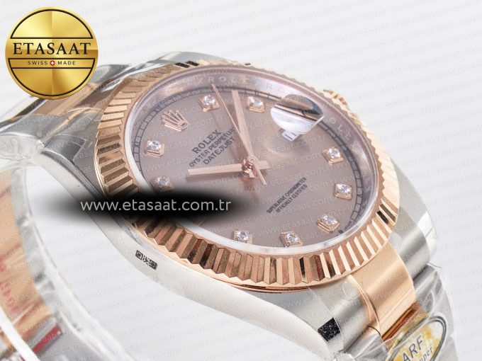 DateJust 41 126331 ARF 1:1 Best Edition 904L Steel RG Diamonds Dial on SS/RG Oyster Bracelet SH3235（Gain Weight） - Görsel 7