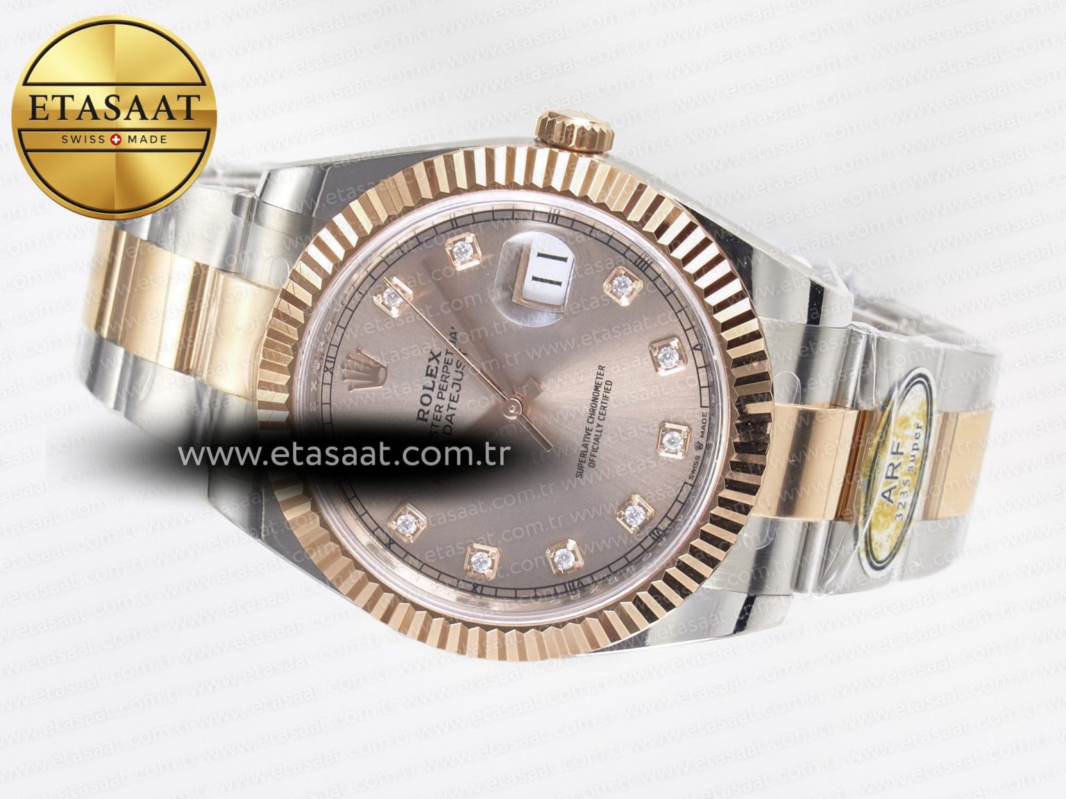DateJust 41 126331 ARF 1:1 Best Edition 904L Steel RG Diamonds Dial on SS/RG Oyster Bracelet SH3235（Gain Weight） - Görsel 9