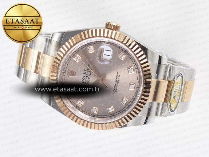 DateJust 41 126331 ARF 1:1 Best Edition 904L Steel RG Diamonds Dial on SS/RG Oyster Bracelet SH3235（Gain Weight） - Görsel 9