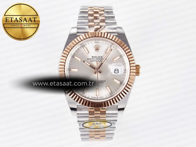DateJust 41 126331 ARF 1:1 Best Edition 904L Steel Silver Dial on SS/RG Jubilee Bracelet SH3235（Gain Weight） - Görsel 3