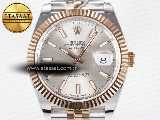 DateJust 41 126331 ARF 1:1 Best Edition 904L Steel Silver Dial on SS/RG Jubilee Bracelet SH3235（Gain Weight） - Görsel 4
