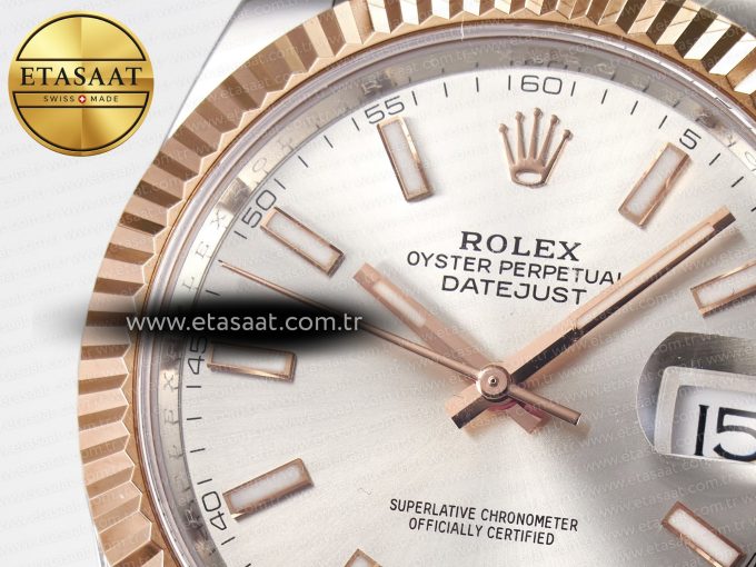 DateJust 41 126331 ARF 1:1 Best Edition 904L Steel Silver Dial on SS/RG Oyster Bracelet SH3235（Gain Weight） - Görsel 10