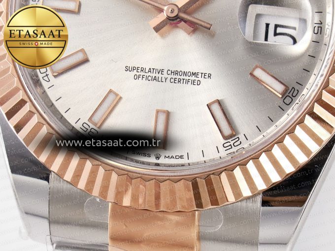 DateJust 41 126331 ARF 1:1 Best Edition 904L Steel Silver Dial on SS/RG Oyster Bracelet SH3235（Gain Weight） - Görsel 13