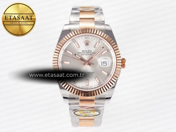 DateJust 41 126331 ARF 1:1 Best Edition 904L Steel Silver Dial on SS/RG Oyster Bracelet SH3235（Gain Weight） - Görsel 3