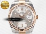 DateJust 41 126331 ARF 1:1 Best Edition 904L Steel Silver Dial on SS/RG Oyster Bracelet SH3235（Gain Weight） - Görsel 4