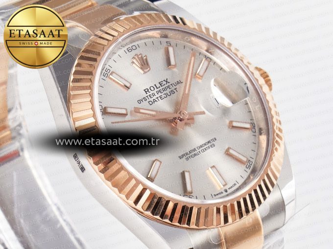 DateJust 41 126331 ARF 1:1 Best Edition 904L Steel Silver Dial on SS/RG Oyster Bracelet SH3235（Gain Weight） - Görsel 5