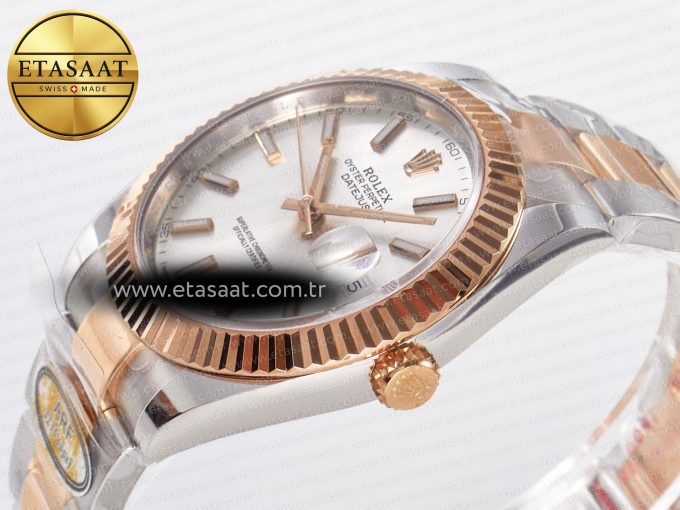 DateJust 41 126331 ARF 1:1 Best Edition 904L Steel Silver Dial on SS/RG Oyster Bracelet SH3235（Gain Weight） - Görsel 6