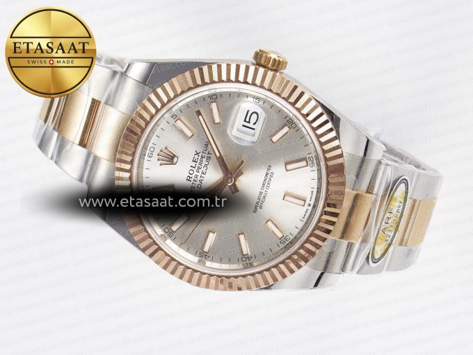 DateJust 41 126331 ARF 1:1 Best Edition 904L Steel Silver Dial on SS/RG Oyster Bracelet SH3235（Gain Weight） - Görsel 9
