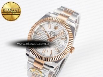 DateJust 41 126331 ARF 1:1 Best Edition 904L Steel Silver Textured Dial on SS/RG Oyster Bracelet SH3235（Gain Weight）
