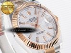 DateJust 41 126331 ARF 1:1 Best Edition 904L Steel Silver Textured Dial on SS/RG Oyster Bracelet SH3235（Gain Weight） - Görsel 5