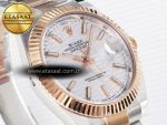 DateJust 41 126331 ARF 1:1 Best Edition 904L Steel Silver Textured Dial on SS/RG Oyster Bracelet SH3235（Gain Weight） - Görsel 5