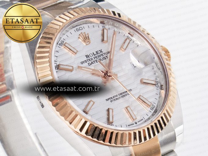 DateJust 41 126331 ARF 1:1 Best Edition 904L Steel Silver Textured Dial on SS/RG Oyster Bracelet SH3235（Gain Weight） - Görsel 5