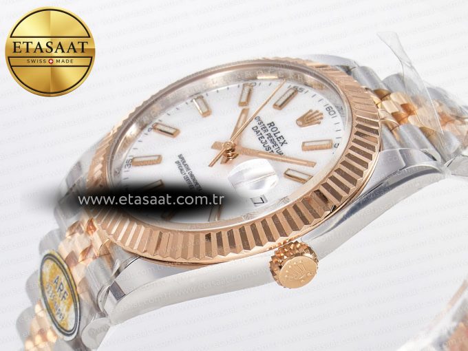 DateJust 41 126331 ARF 1:1 Best Edition 904L Steel White Dial on SS/RG Jubilee Bracelet SH3235（Gain Weight） - Görsel 6