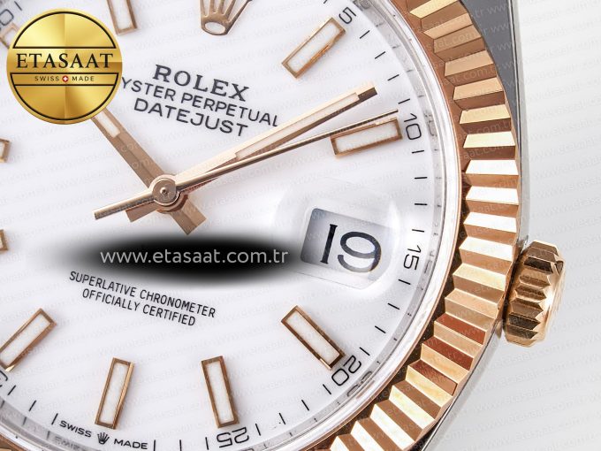 DateJust 41 126331 ARF 1:1 Best Edition 904L Steel White Dial on SS/RG Oyster Bracelet SH3235（Gain Weight） - Görsel 12