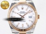 DateJust 41 126331 ARF 1:1 Best Edition 904L Steel White Dial on SS/RG Oyster Bracelet SH3235（Gain Weight） - Görsel 4