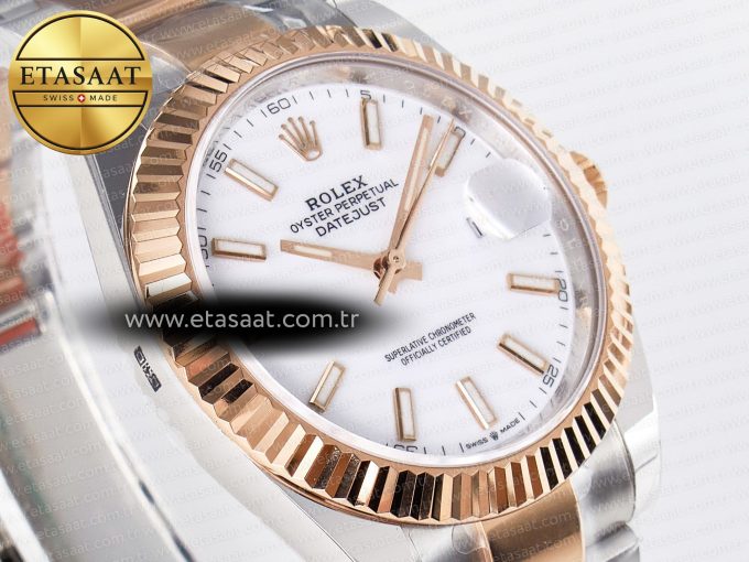 DateJust 41 126331 ARF 1:1 Best Edition 904L Steel White Dial on SS/RG Oyster Bracelet SH3235（Gain Weight） - Görsel 5